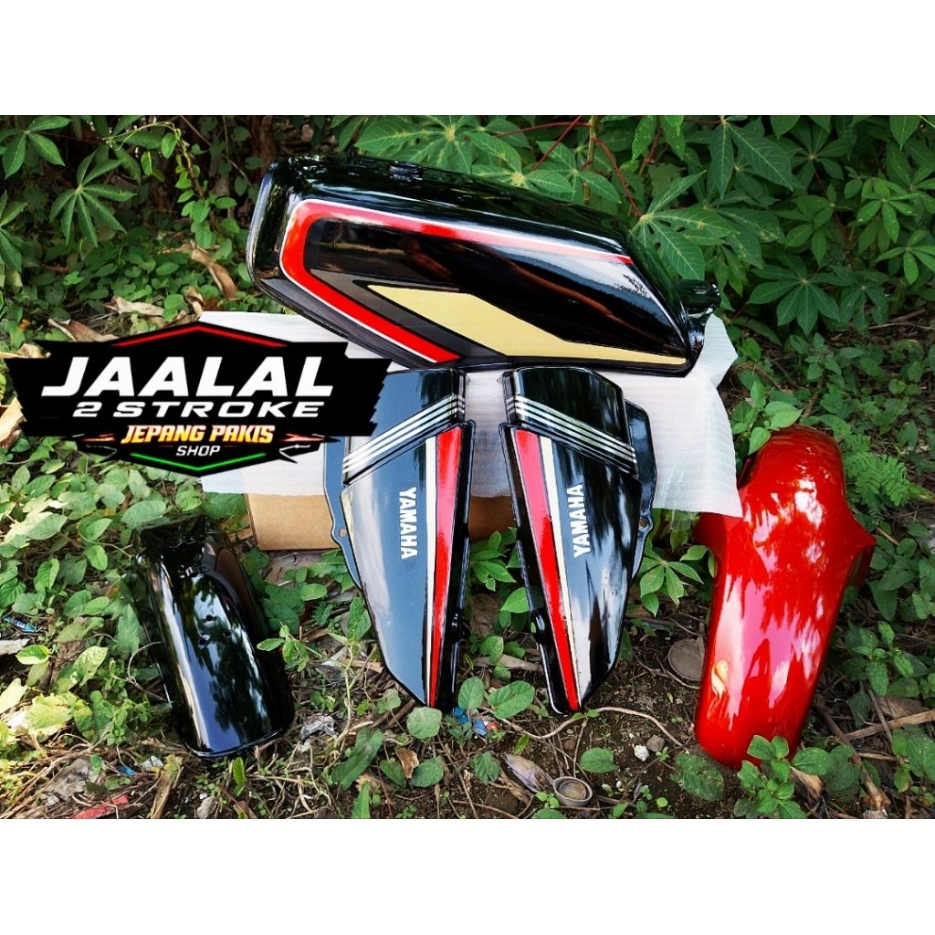 Body Set Cover Bodi Full Set Yamaha Rx King Kobra Cobra 1991 1992 Warna Hitam kombinasi Merah dan Ta