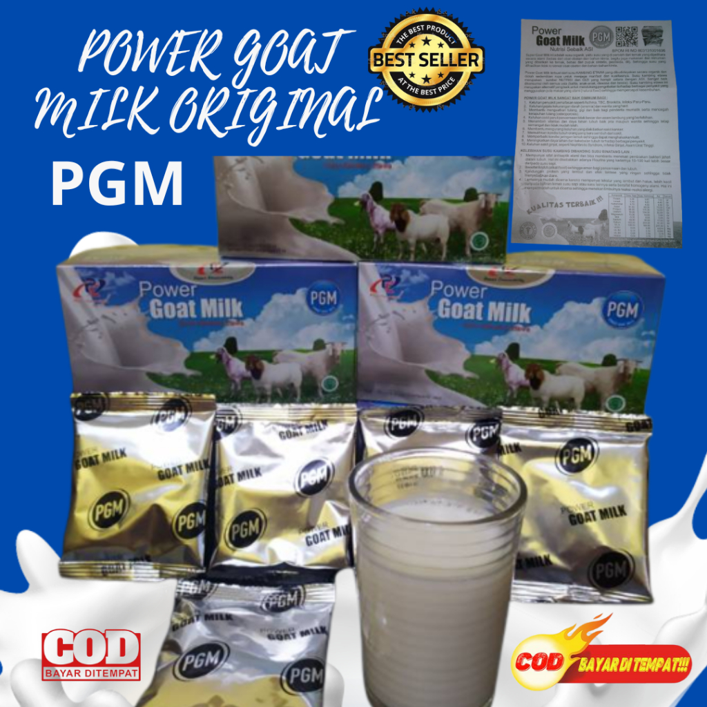 

SUSU KAMBING ETAWA ORIGINAL POWER GOAT MILK PGM SUSU BUBUK ISI 15 PCS