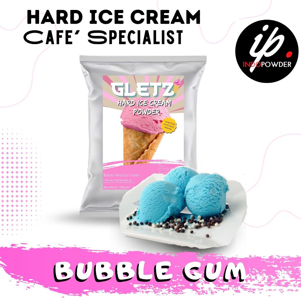 

Indopowder - Bubuk ES KRIM / ICE CREAM BUBBLE GUM 1Kg Untuk Cafe, Waralaba, Resto dan Usaha Minuman