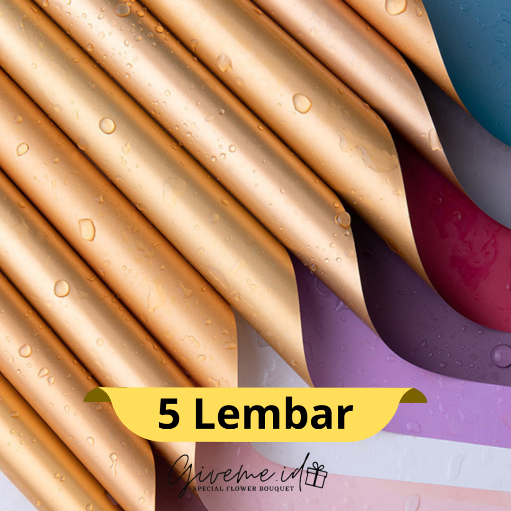 

Cellophane Double Color Gold 5 LEMBAR ECER Korean Wrapping Paper Kertas Buket Bunga