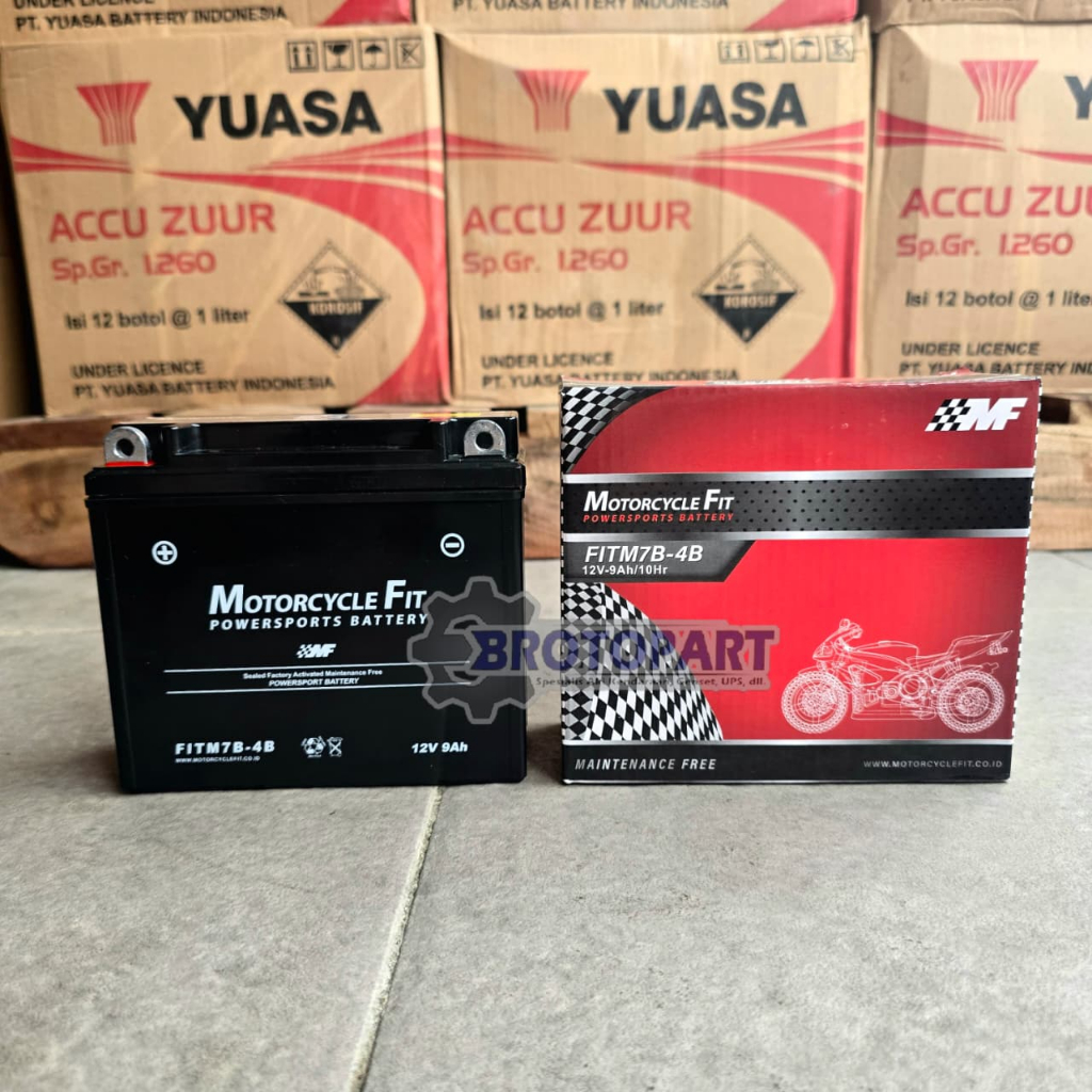 Aki Motor FITM7B-4B YB7B-B GM7B-4B MF Aki Kering 12Volt 9Ah