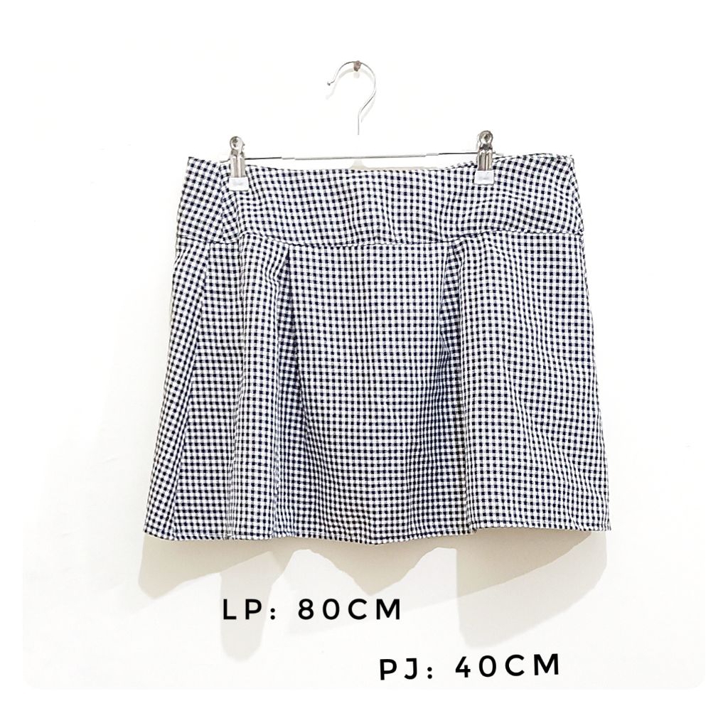 Preloved Rok Pendek Mini Kotak-Kotak