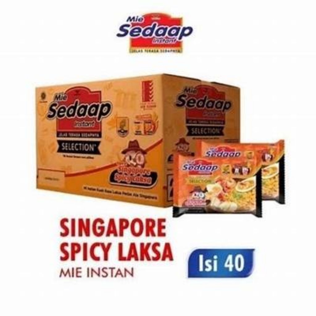 Mie Sedaap Instan Singapore Spicy Laksa 1dus 40pcs