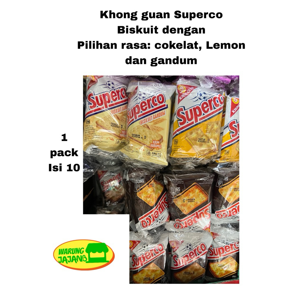 

Khong Guan SUPERCO Biskuit Rasa Cokelat Lemon Gandum 1 pack isi 10pcs x 14gr