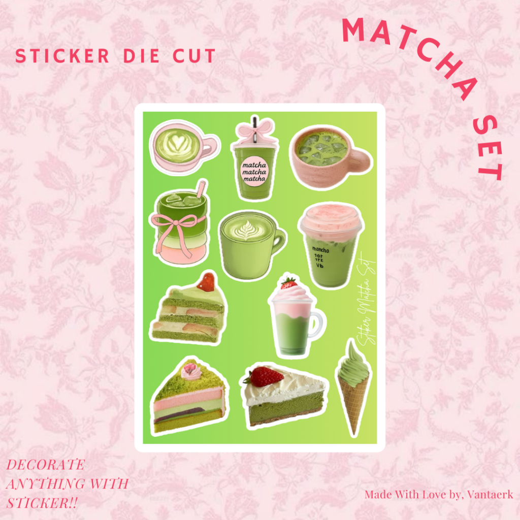 

Stiker Matcha Aesthetic Deco Jurnaling Scrapbook