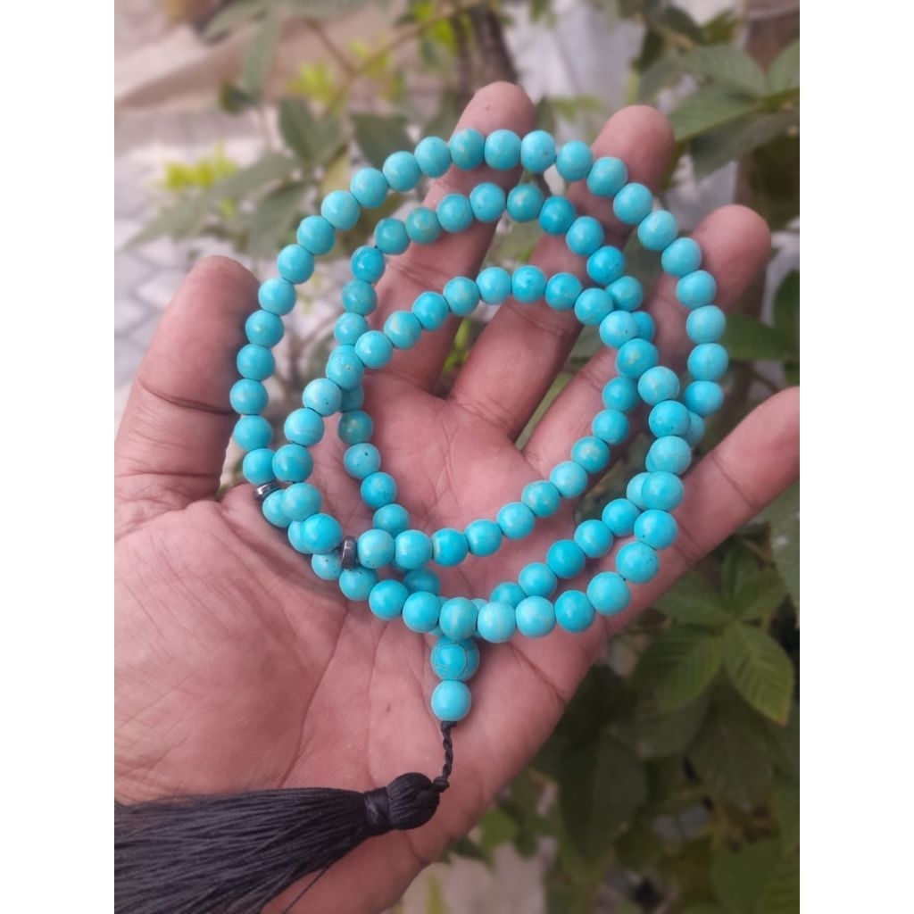 tasbih 33 dan 99 batu pirus tibet natural 8mm