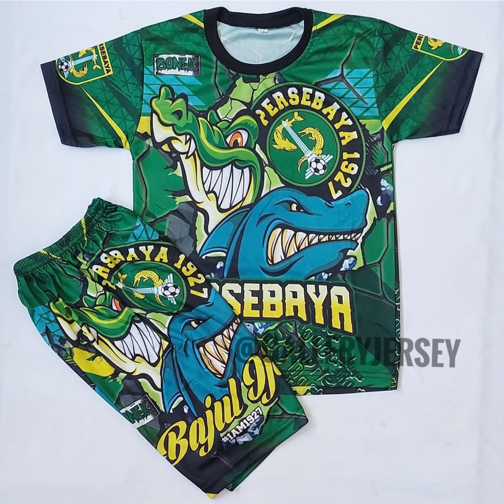 SETELAN KAOS BONEK PRINTING ANAK ANAK PERSEBAYA SETELAN PRINTING BAJU BONEK ANAK ANAK PERSEBAYA SETE