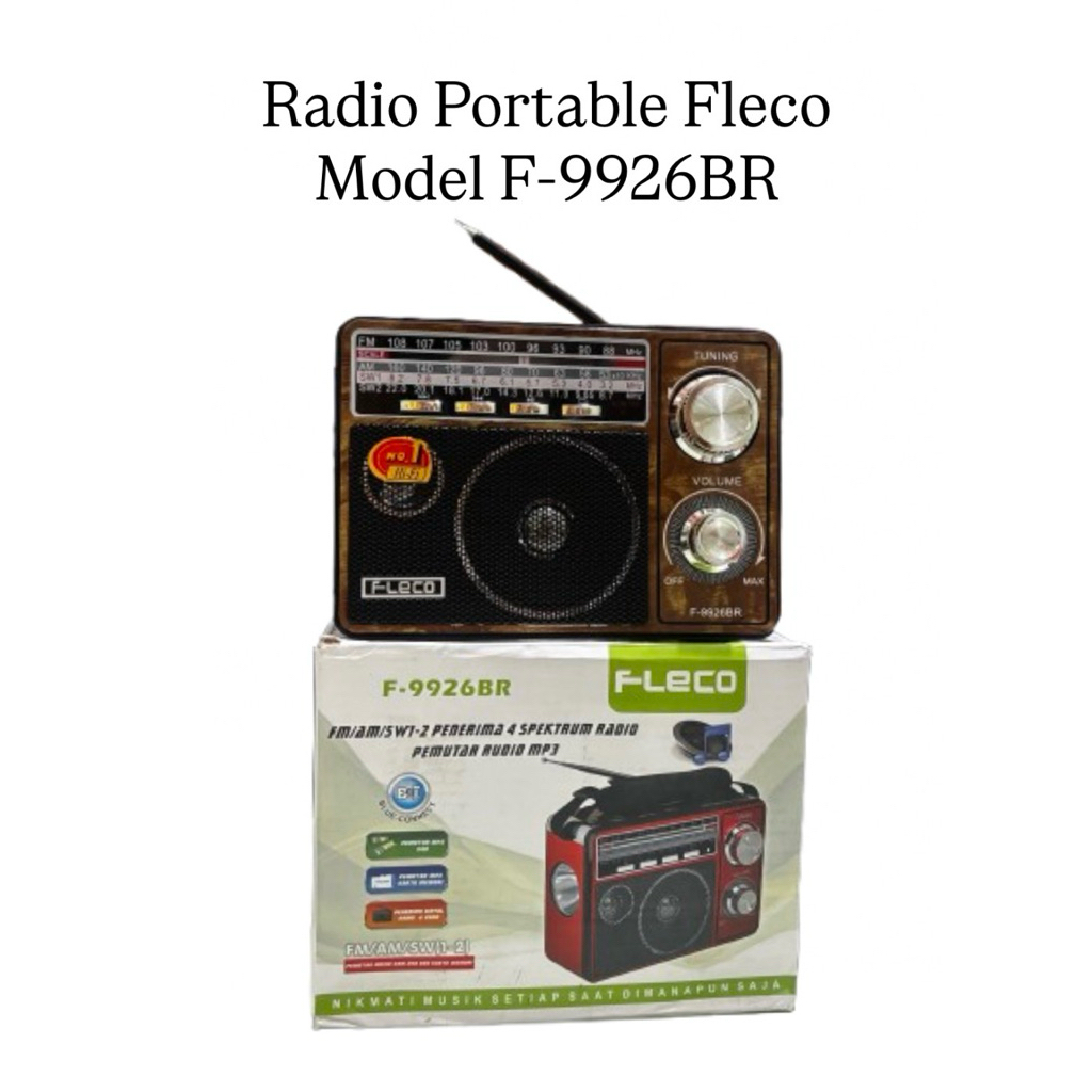 Jual Radio Portable Fleco F-9926BR/Radio Multifungsi Murah