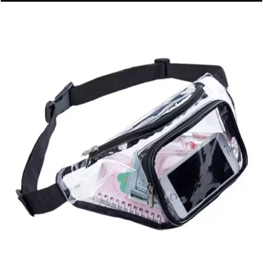Tas PVC Transparan Pria/Wanita Waistbag Anti Air