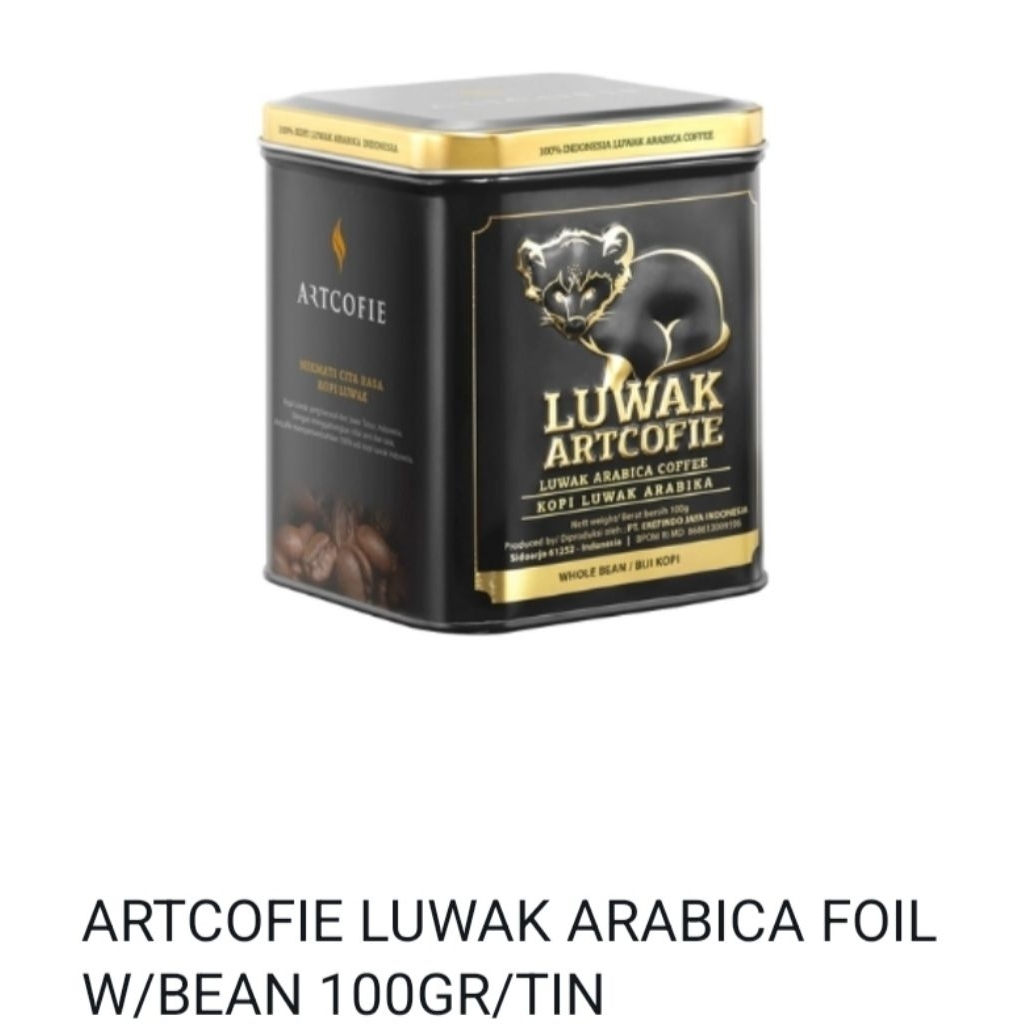 

Artcofie luwak arabica foil w/bean 100gr/tin