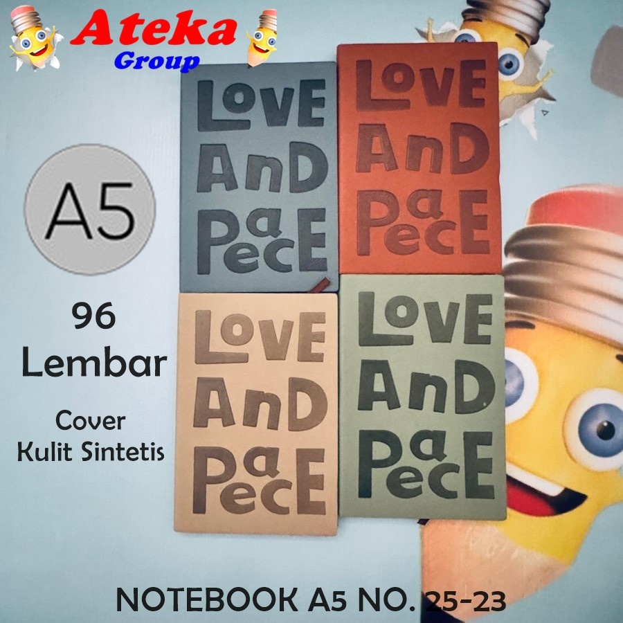 

[1PCS] Buku Agenda Love and Peace 96 Lembar Adam Sintetis Emboss Ukuran A5