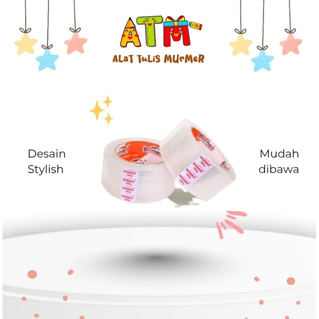 

Lakban/Perekat/Selotip/Star Borneo OPP Lakban Bening Premium 48 mm x 100 Yard