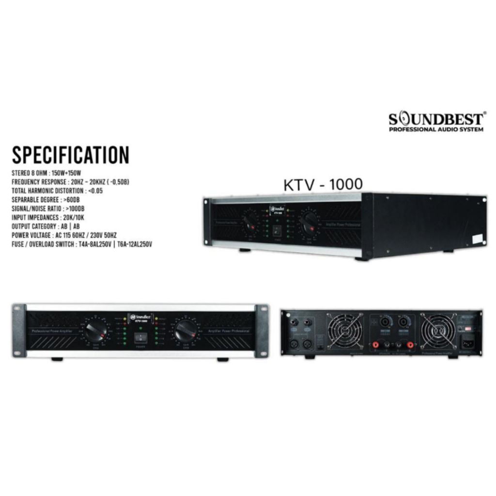 Power Soundbest KTV-1000 Original Power amplifier Soundbest KTV 1000 Original Soundbest KTV-1000