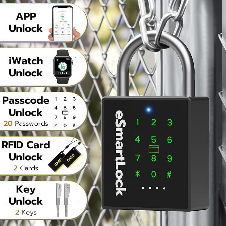 Gembok Pintar Tugas Berat dengan Kunci, Gembok dengan Papan Tombol Kode, Kunci Kombinasi Digital Ele