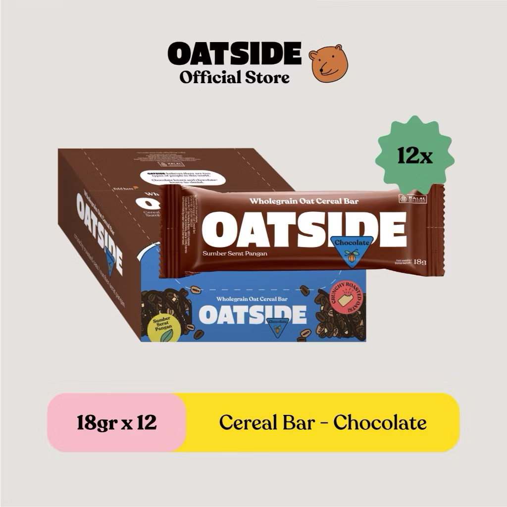 

OATSIDE Oat Cereal Bar Chocolate 18gr (12pcs)