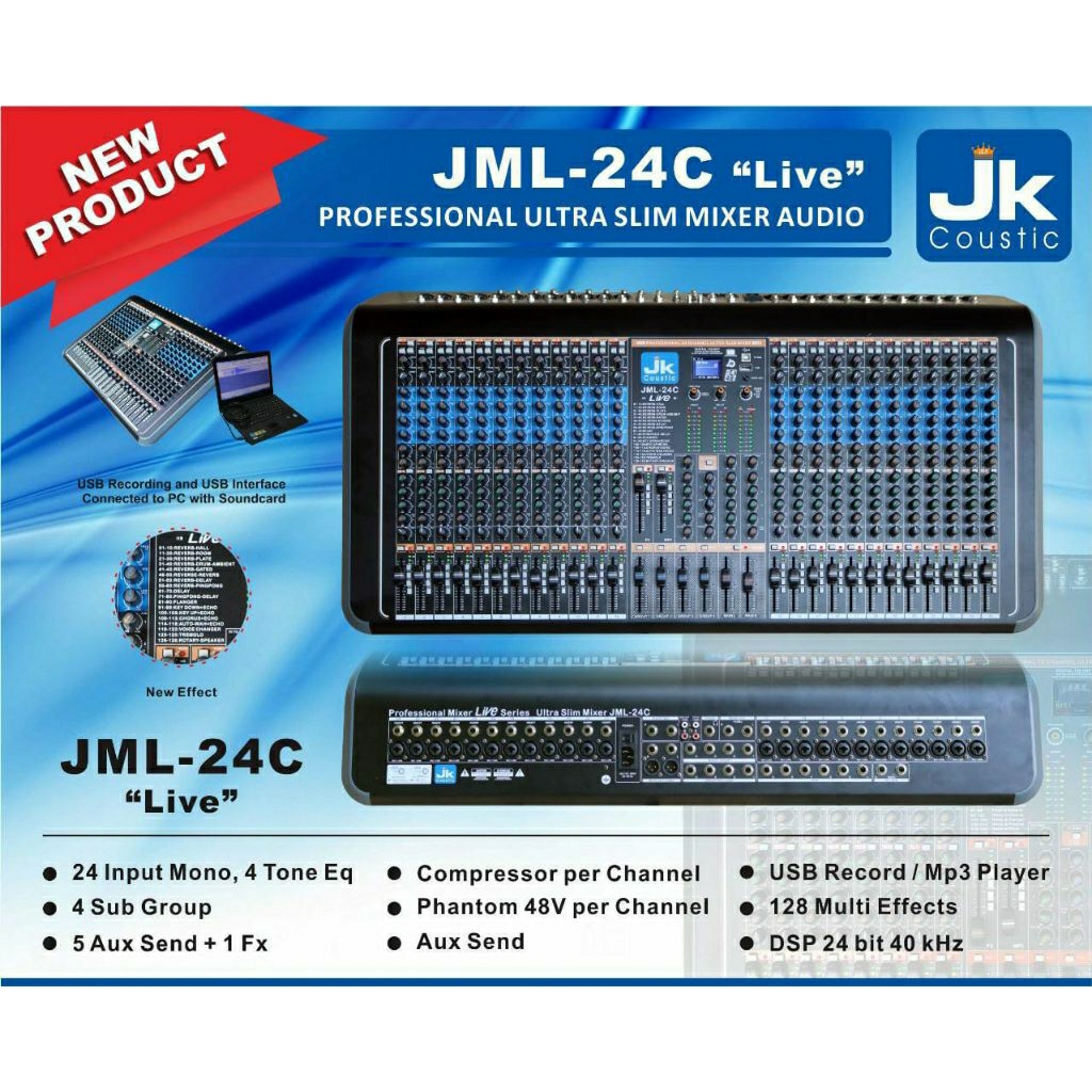 Mixer Jk Coustic JML-24C New Original 24chanel