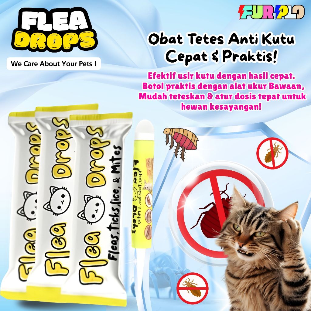 Obat Kutu Kucing Tetes Kutu 2ML Tetes Kucing Di Jamin Basmi Kutu Kucing Ampuh Furplo