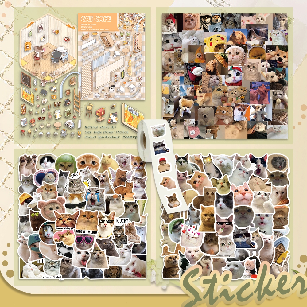 

Stiker Tahan Air Lucu Kucing anjing emotikon kucing Kombinasi DIY Kartun Lucu Gaya INS Cocok untuk Ski/skateboard/kulkas/Laptop/Buku Harian/HP/Cangkang Ponsel/Koper/Gelas/Tempat pensil/Helm/Motor/Dinding