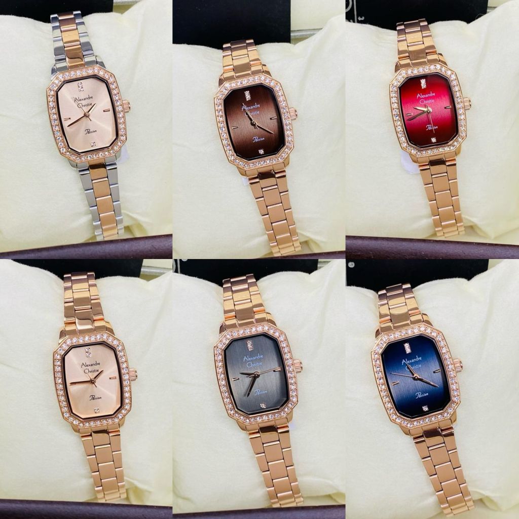 Jam tangan wanita alexandre christie 2B84 LH series ac fashion tampilan analog  water resist 30M str