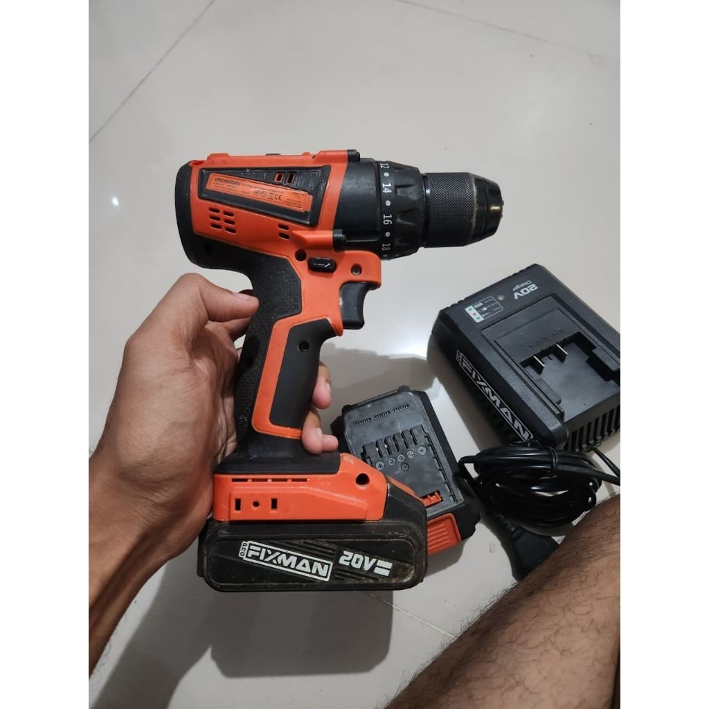 Bor Baterai kuat Fixman 20v masih lengkap dan mulus