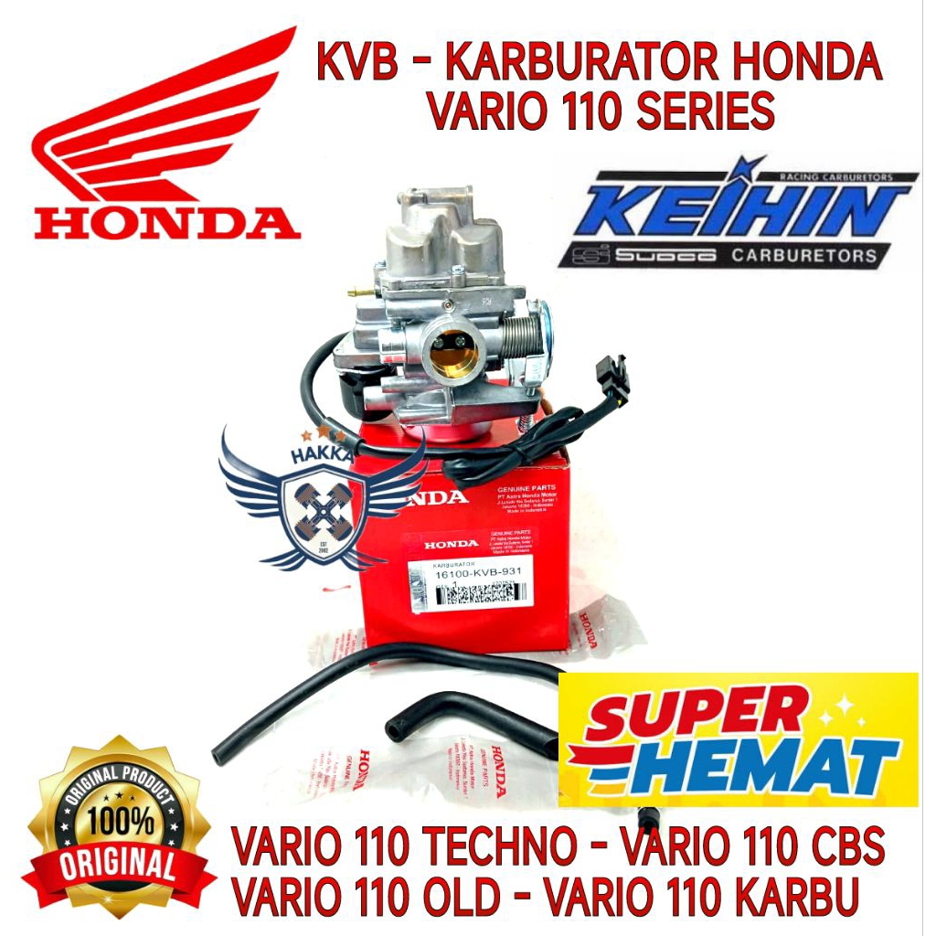 KVB ORIGINAL KARBURATOR HONDA VARIO 110 TECHNO, KARBURATOR HONDA VARIO 110 CBS, KARBURATOR HONDA VAR