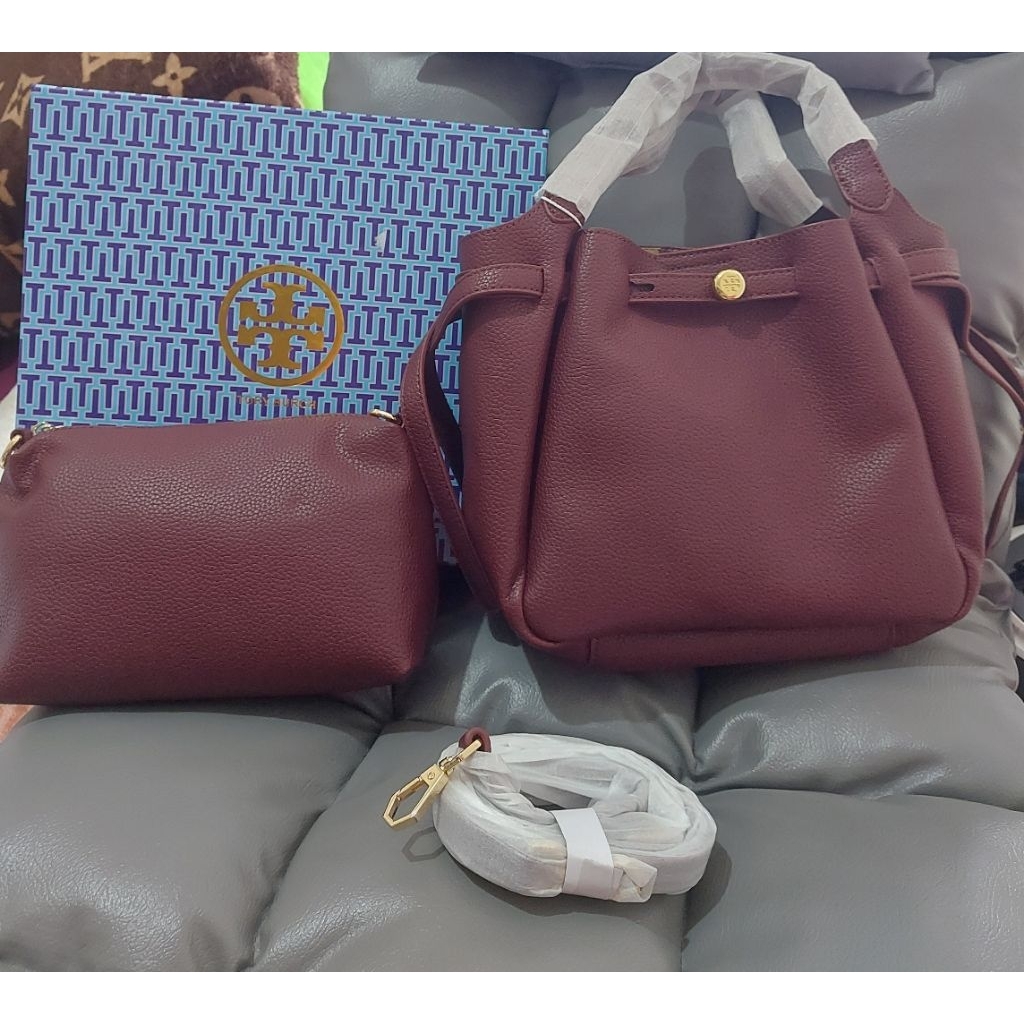 Tas TB Bucket Maroon + BOX