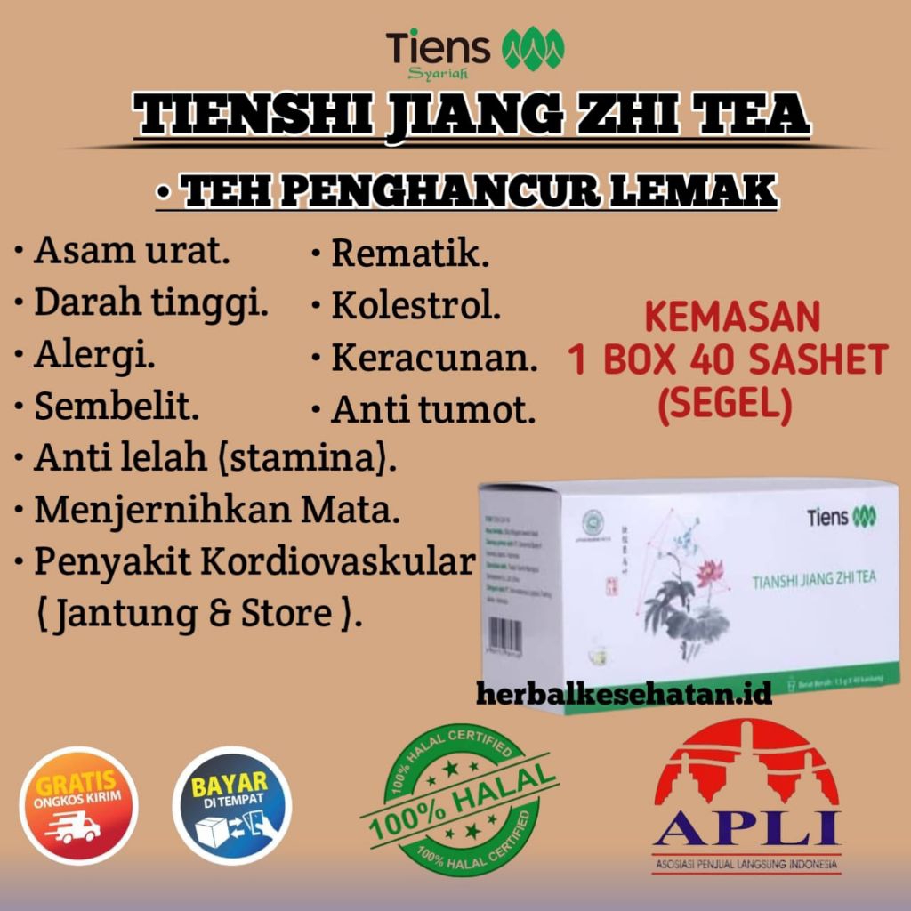 Tiens Jiangzhi Tea Original/Asam urat/Pelangsing/Rematik/Kolesterol