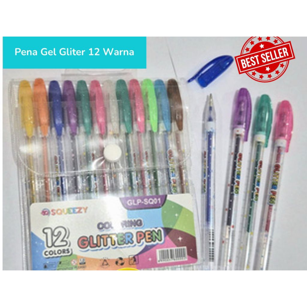 

Pena Gel Gliter 12 warna