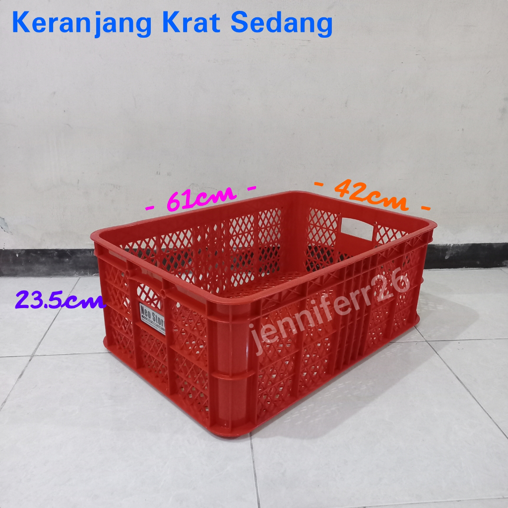 Krat industri pendek keranjang serbaguna keranjang barang krat rak piring bak ikan plastik