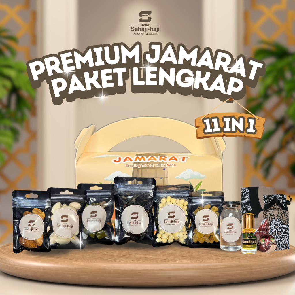 

Paket Oleh-Oleh Haji & Umroh Premium Jamarat Hampers Kenangan Tanah Suci Tas Hadiah Umroh Sehaji-haji