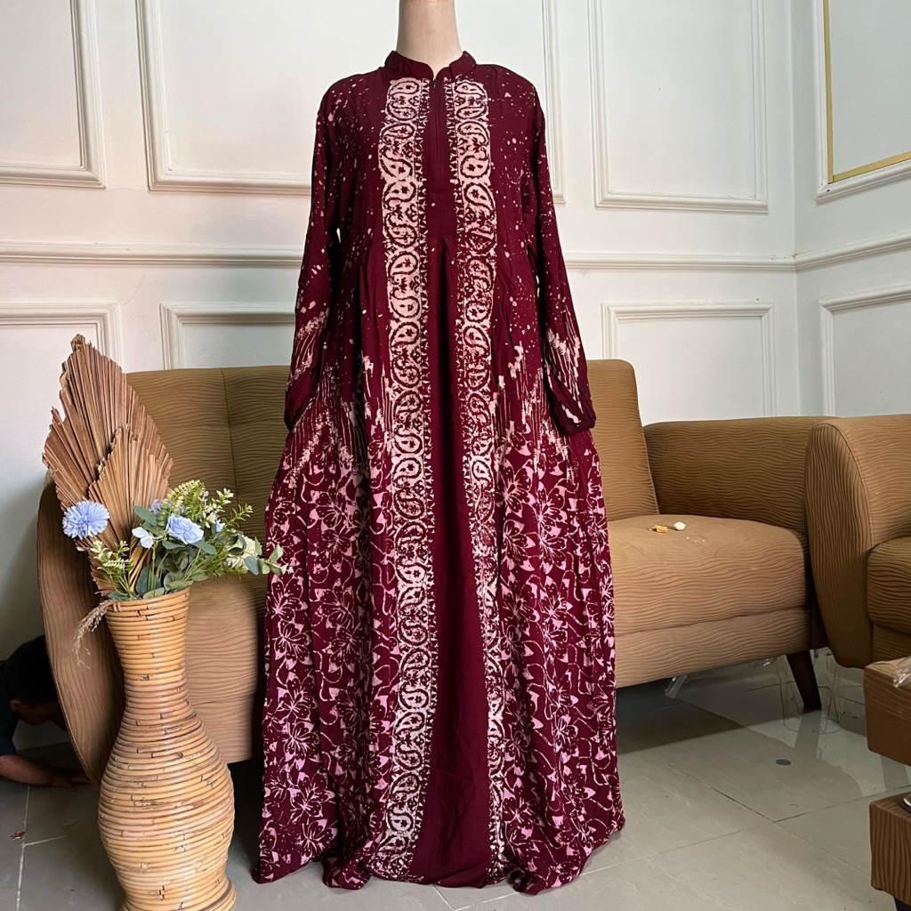 GAMIS MALAMAN BATIK CAP RAYON TWILL LD 116 SIMANIS