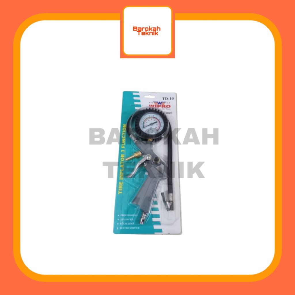Wipro Tire Inflator 3 Function TD-10 - Pengisi Angin Ban Plus Meteran