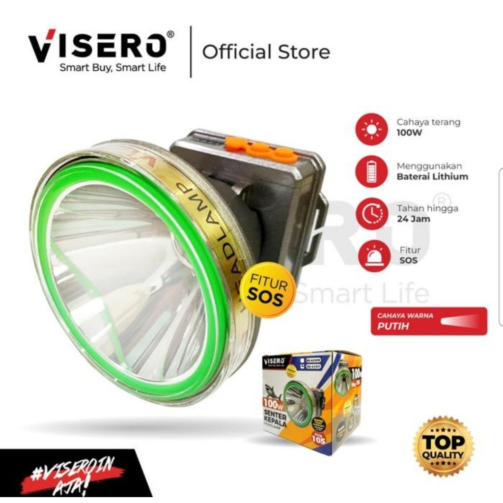 Senter Kepala Premium 100w Visero HL410