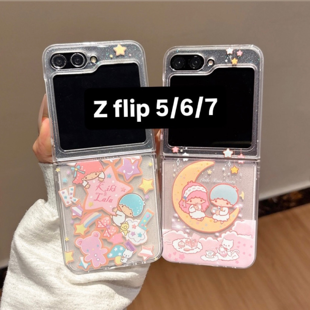 READY little twin stars glitter casing case samsung galaxy z flip 7 / z flip 6 / z flip 5 / z flip 4