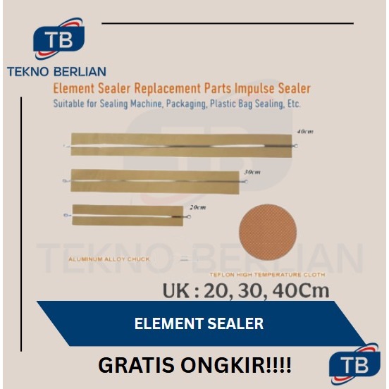 Elemen Tali Mesin Press Plastik Kain + Kawat Pemanas Impulse Sealer