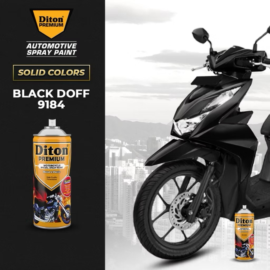 Diton Pilox Cat Semprot Black Hitam Doff 400cc