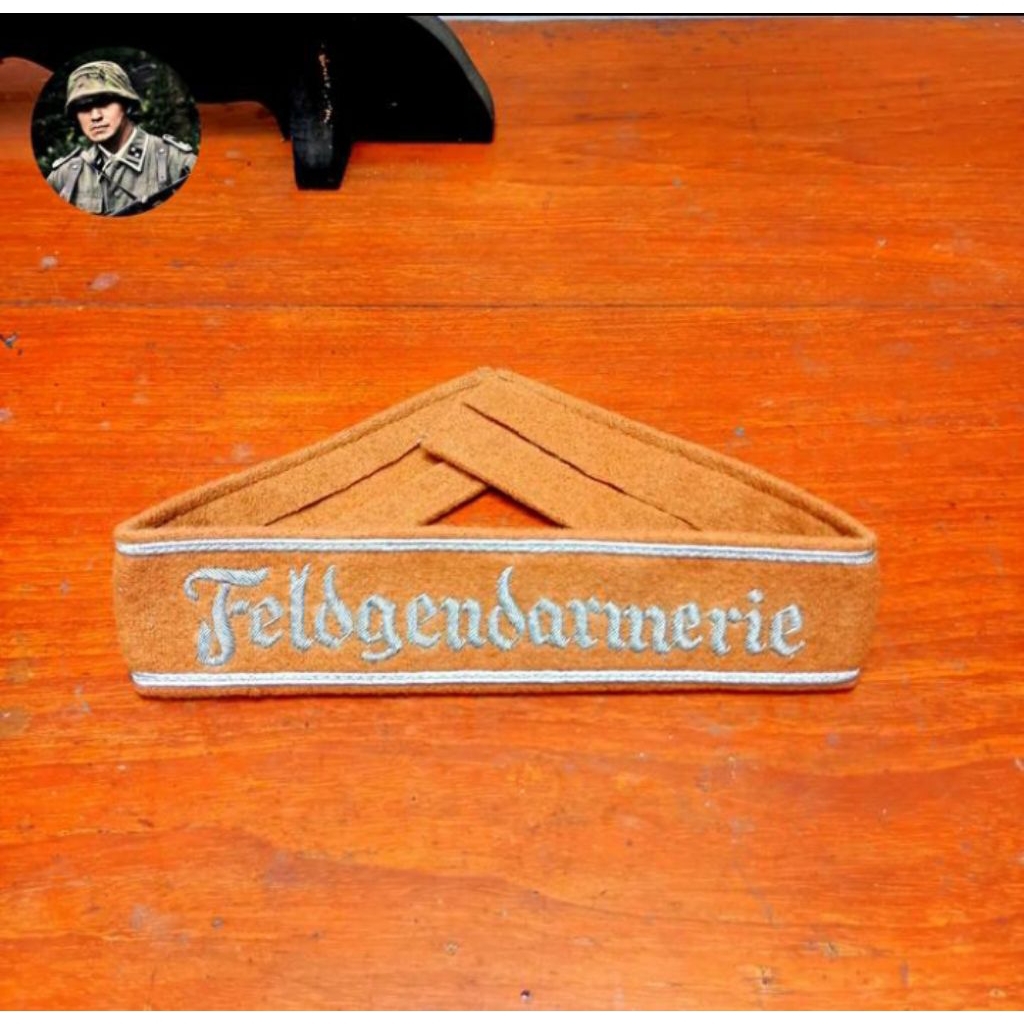 CUFF TITLE WOOL IMPOR - JERMAN WEHRMACHT ARMY WW2 - FELGENDARMERIE (POLISI MILITER)