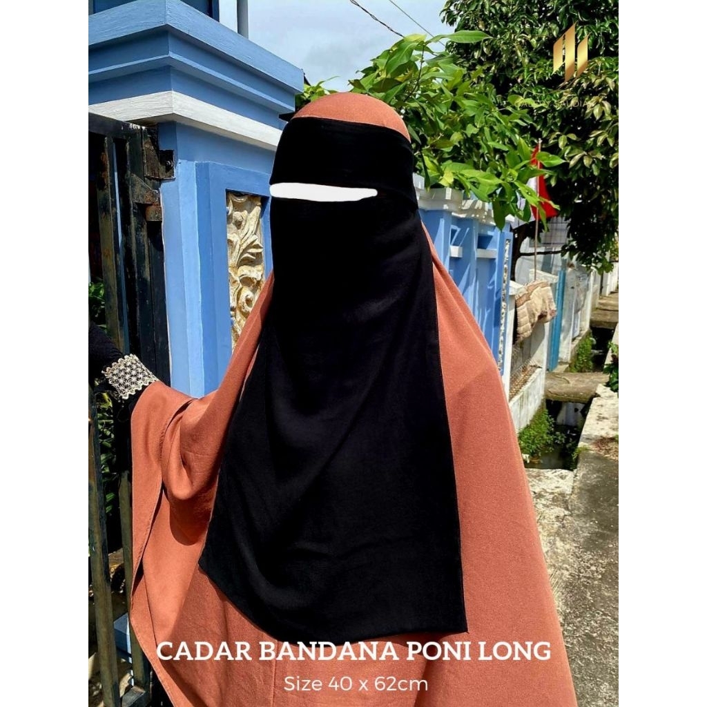 Cadar bandana dan poni bedoon essm bandul ori saudi ukuran panjang /cadar ori saudi /cadar bandana p
