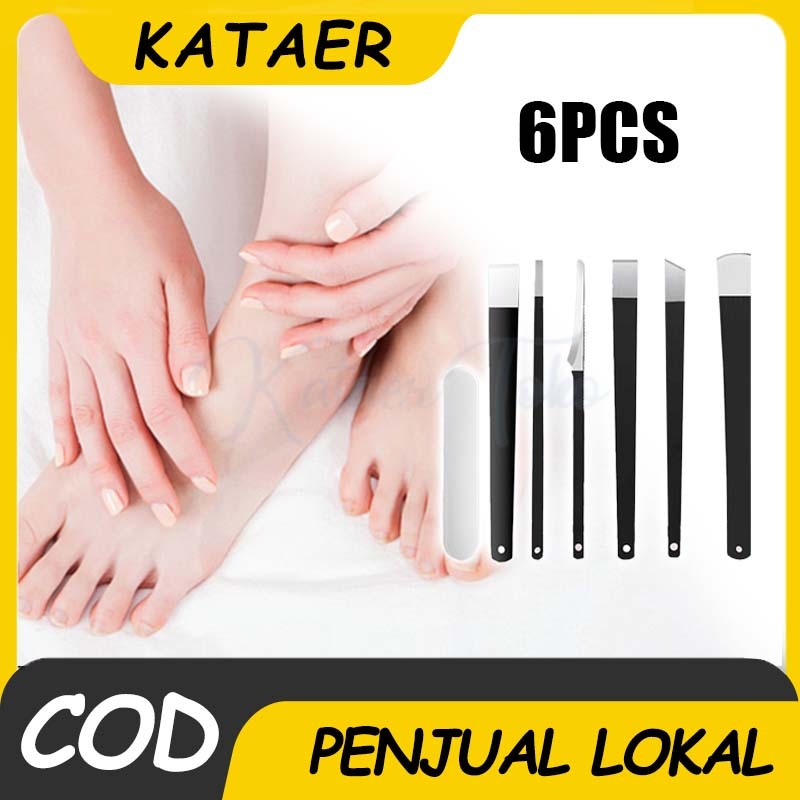 【Ready】Set Manicure Pedicure Lengkap 6pcs Termasuk Pisau Kuku Cantengan dan Gunting Kutikula
