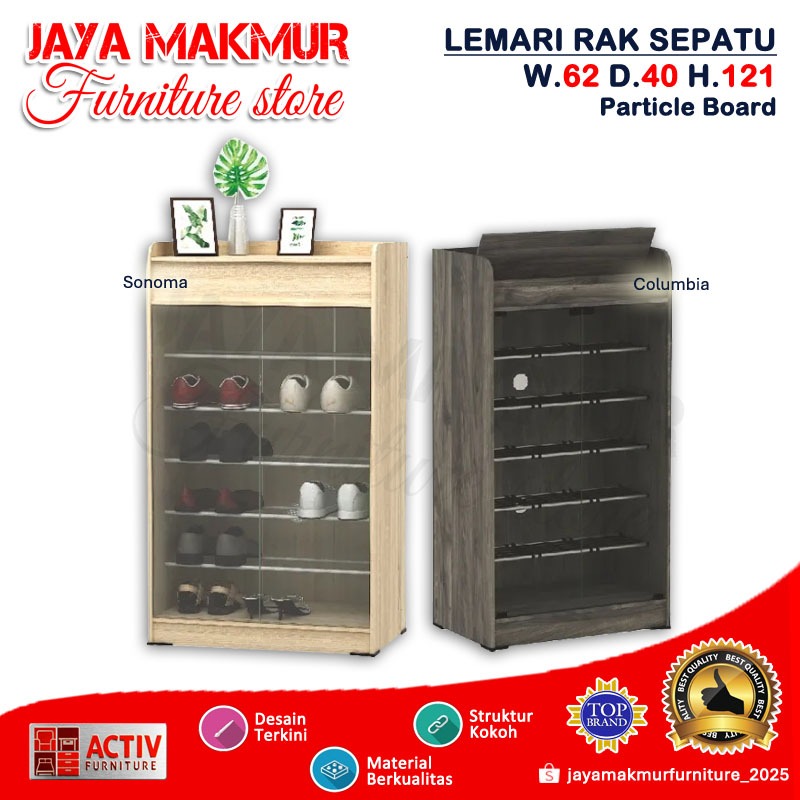 (JM) Rak/ Lemari Sepatu Panel Kaca - Spin LS ACTIV