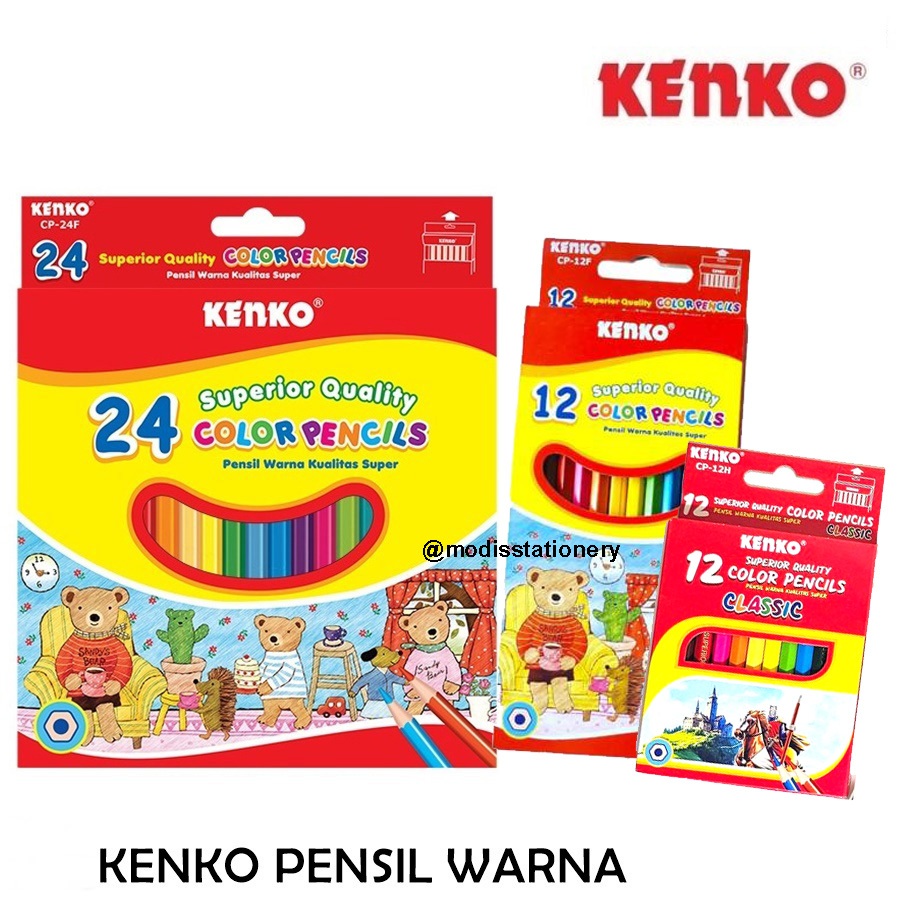 

kenko pensil warna colouring 12 24 warna panjang mewarnai seni diy
