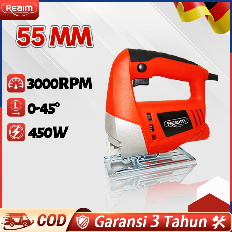 REAIM Mesin Jigsaw Gergaji Triplek Potong Kayu Listrik Jig Saw Electric Jigsaw Mesin Gergaji Ukir
