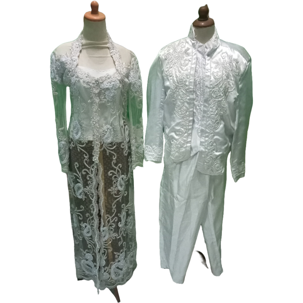 Couple Set baju Akad Nikah Sepasang Baju Pengantin Kebaya Beskap Preloved
