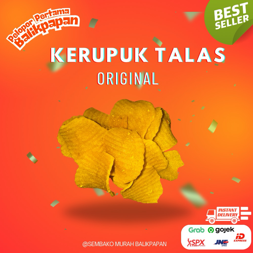 

Kerupuk talas kuning Original 1 kg
