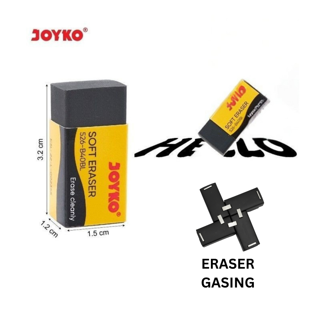 

Penghapus Joyko Eraser 526 B40BL Black Stip Warna Hitam