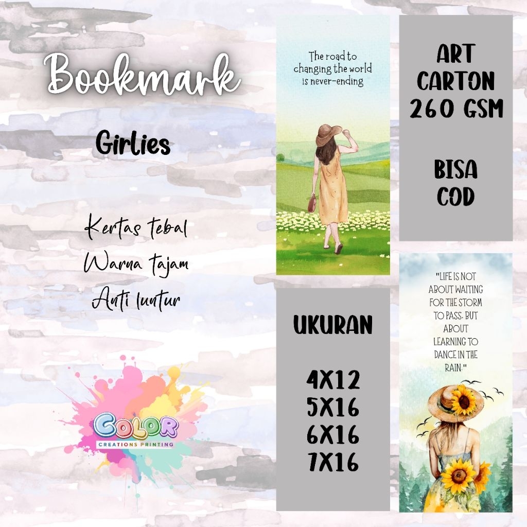 

Bookmark for Girl Aesthetic | Pembatas Buku 1 sisi Wanita Estetik Al Quran Book