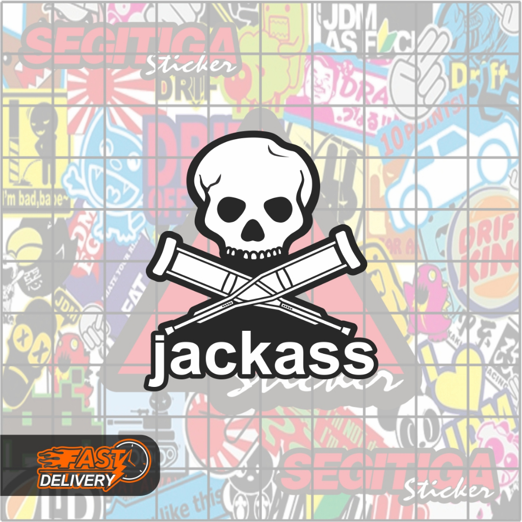 

Sticker Jackass Ukuran 4.5 x 5 Cm