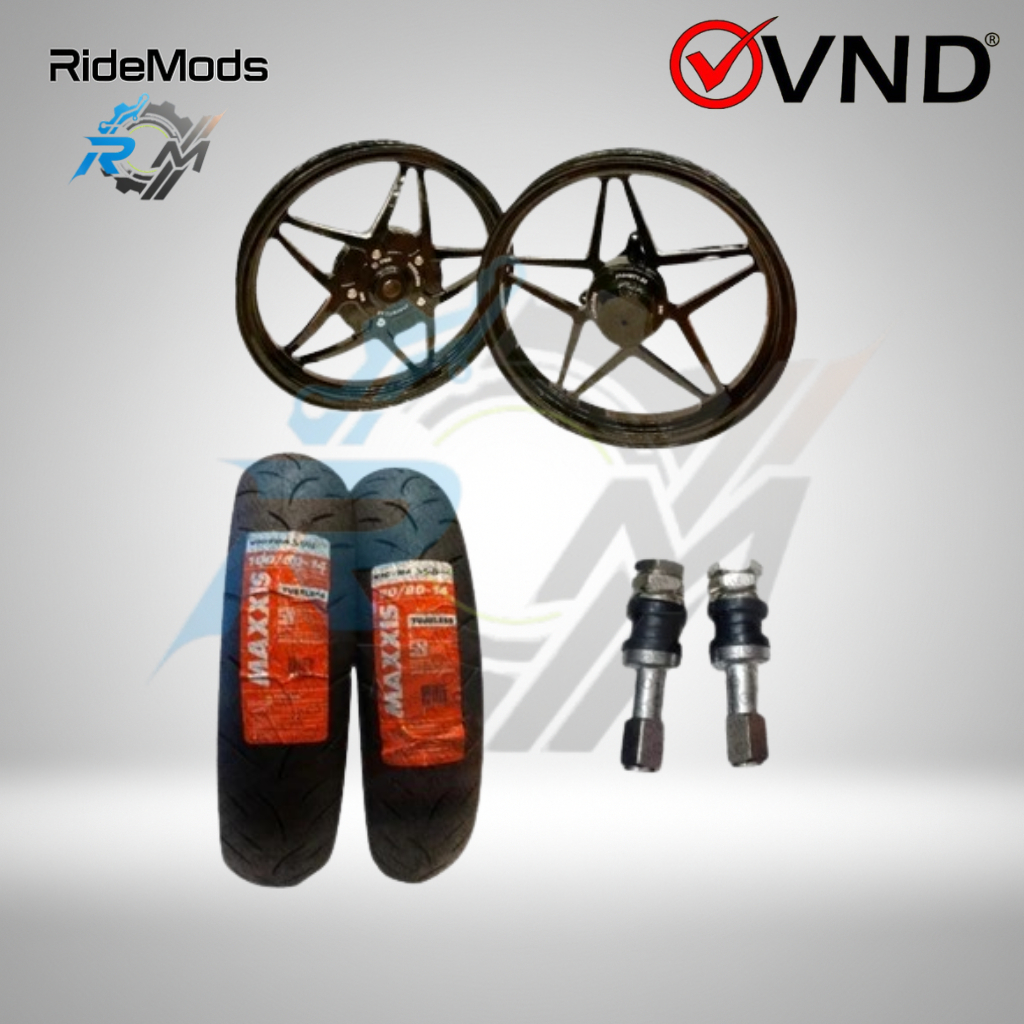PAKET VELG VND BINTANG+BAN MAXXIS VICTRA+PENTIL TUBLES NMAX NEW BLACK