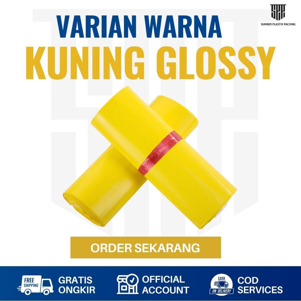 

Plastik Polymailer 30x40cm isi 100Pcs Warna Kuning Glossy | Plastik Packing Online Murah Grosir