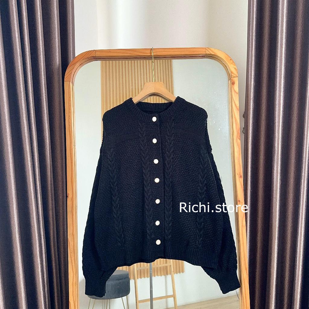 Aurel Cardigan Rajut Kepang Knitwear Atasan Wanita Kancing